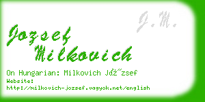 jozsef milkovich business card